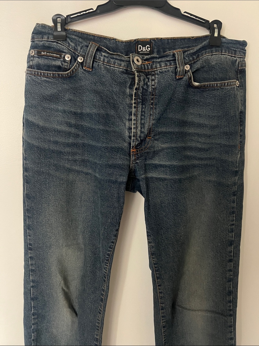 D&G Slim Straight Dark Wash Blue Jeans